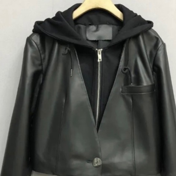 Hudson Leather Hoodie Blazer - Picture 1 of 2